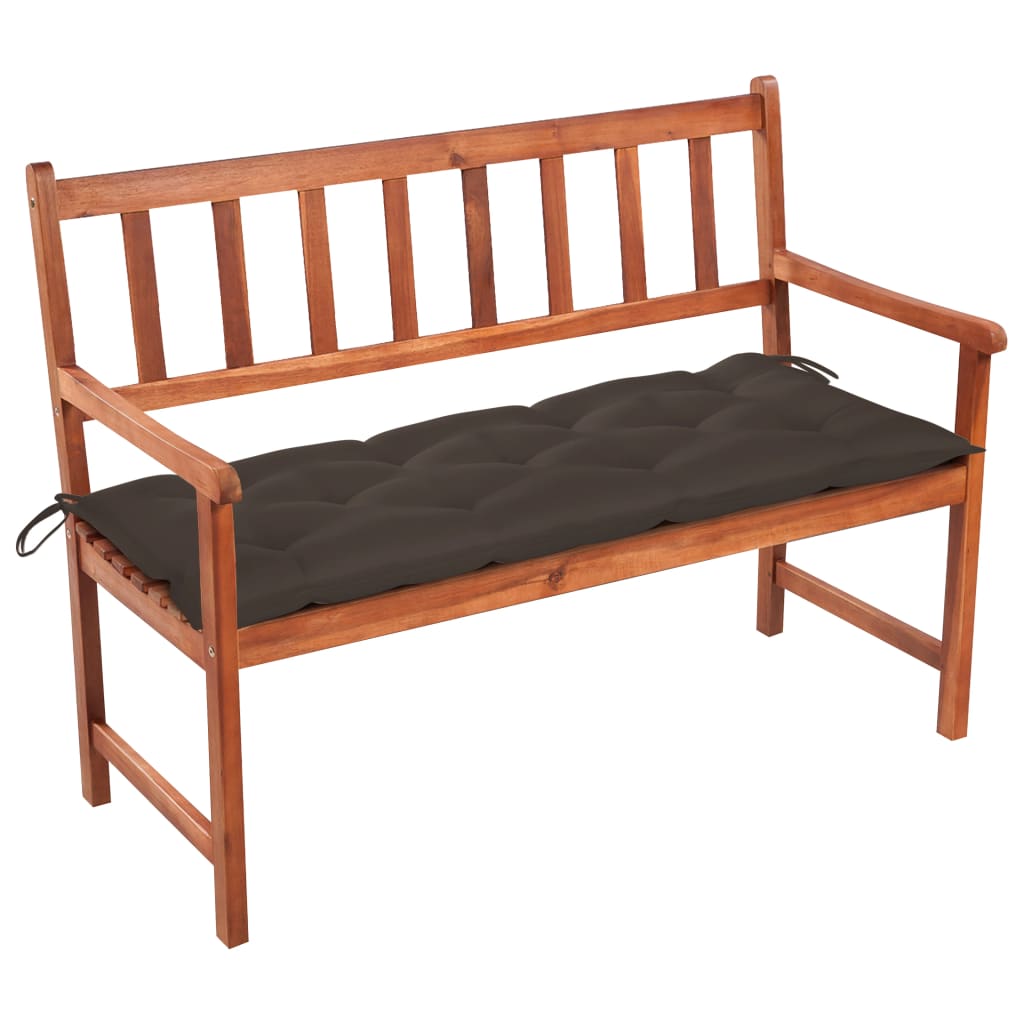 Gartenbank mit Auflage 120 cm Massivholz Akazie
