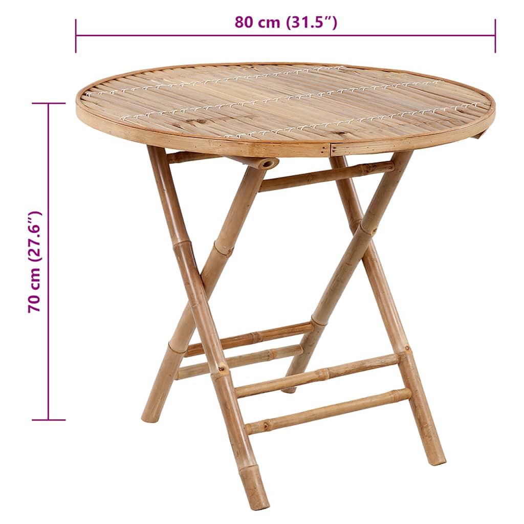 5-tlg. Garten-Essgruppe mit Kissen Klappbar Bambus