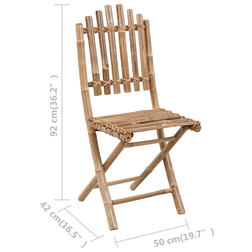 Klappbare Gartenstühle 2 Stk. mit Kissen Bambus