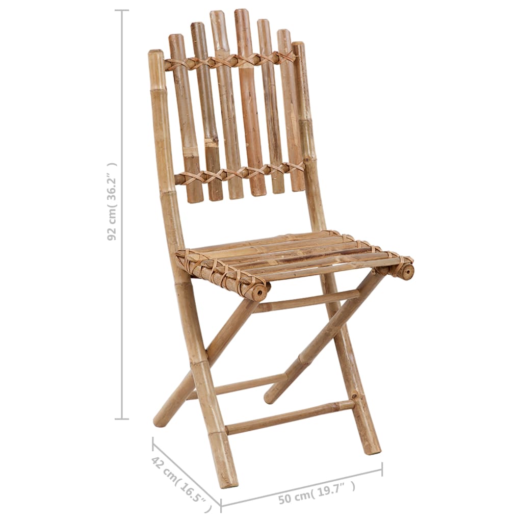 Klappstühle, 2 Stück, mit Kissen, Bambus