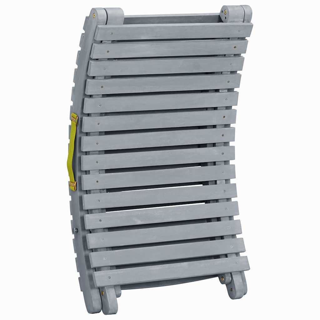 Bain de soleil avec coussin en bois d'acacia massif gris