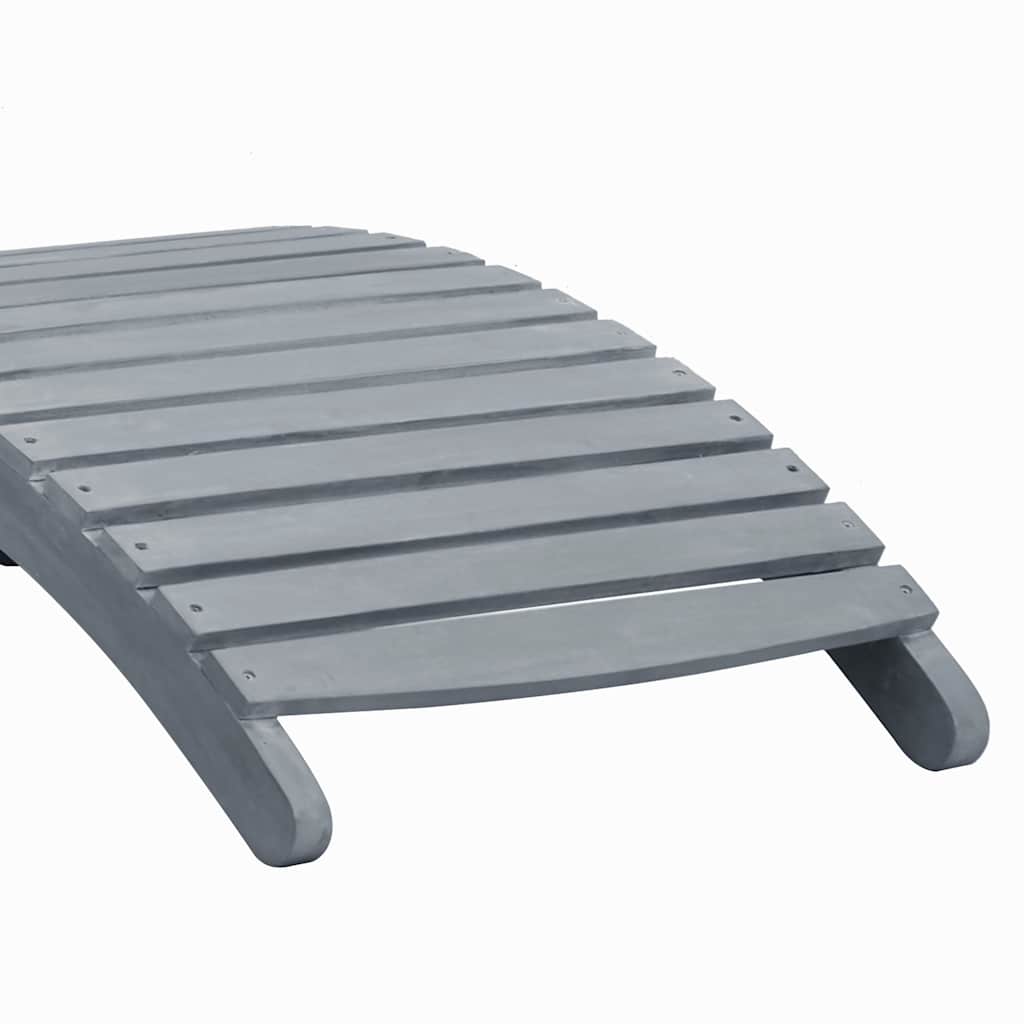 Bain de soleil avec coussin en bois d'acacia massif gris