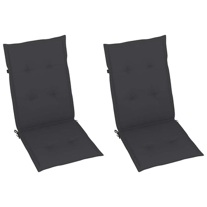 Verstellbare Klappstühle 2 Stk. mit Kissen Akazie Massivholz