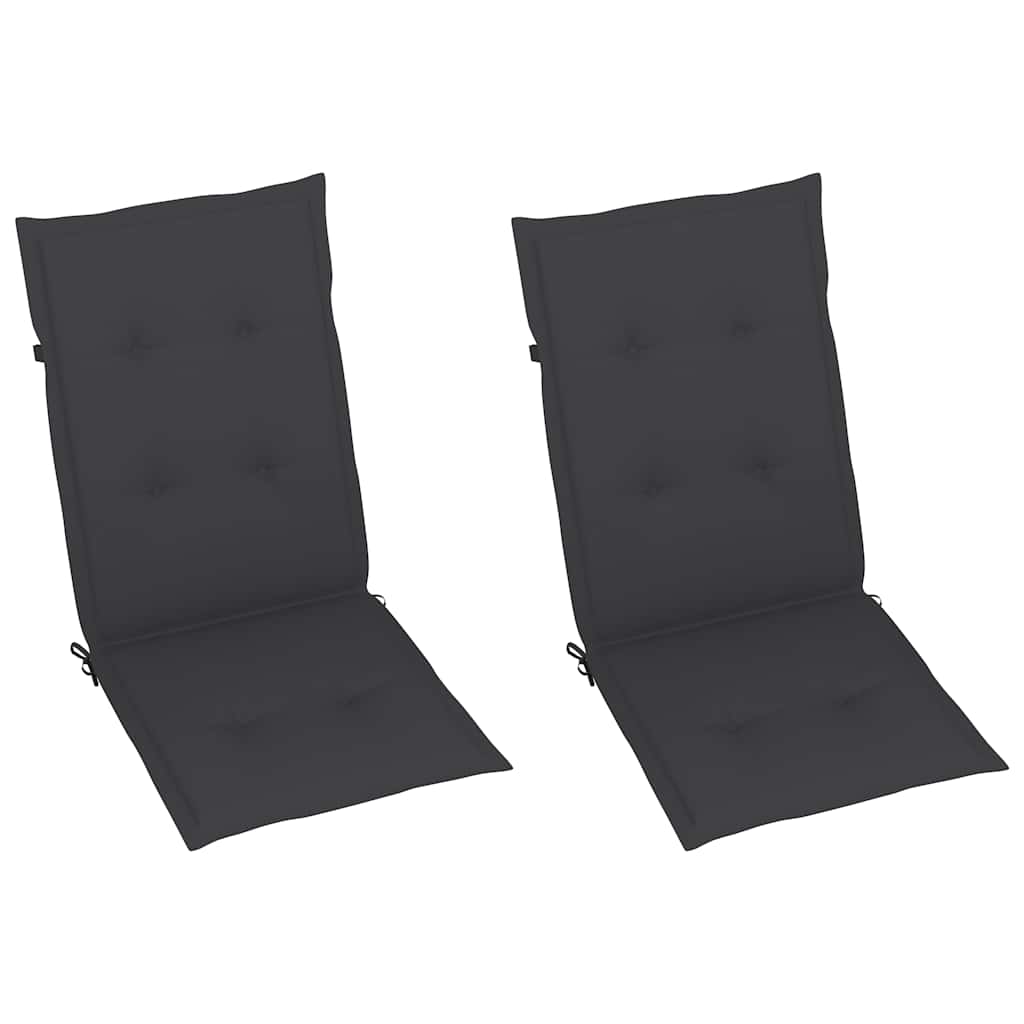 Verstellbare Klappstühle 2 Stk. mit Kissen Akazie Massivholz