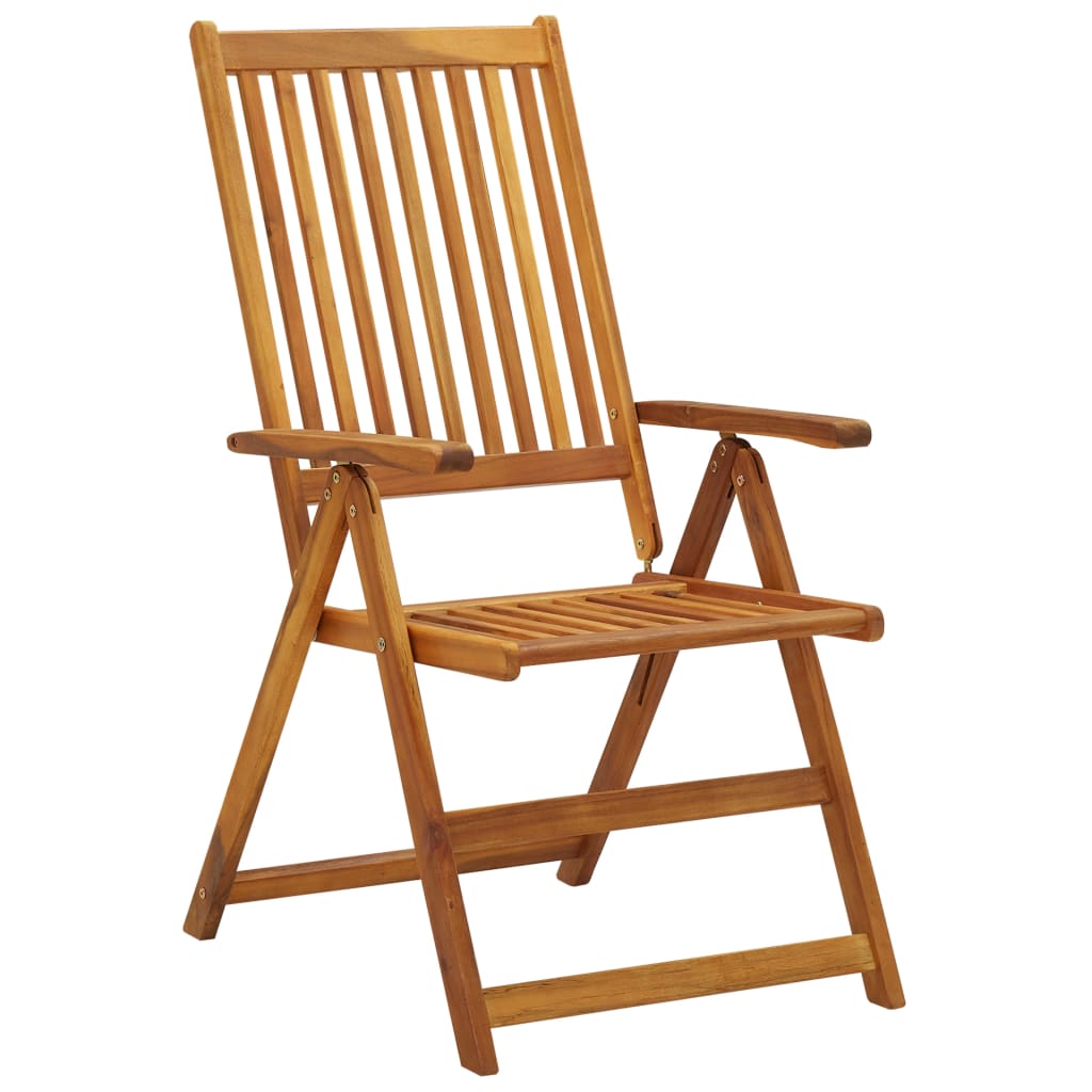 Klappstühle, 3er-Set mit Kissen, aus massivem Akazienholz