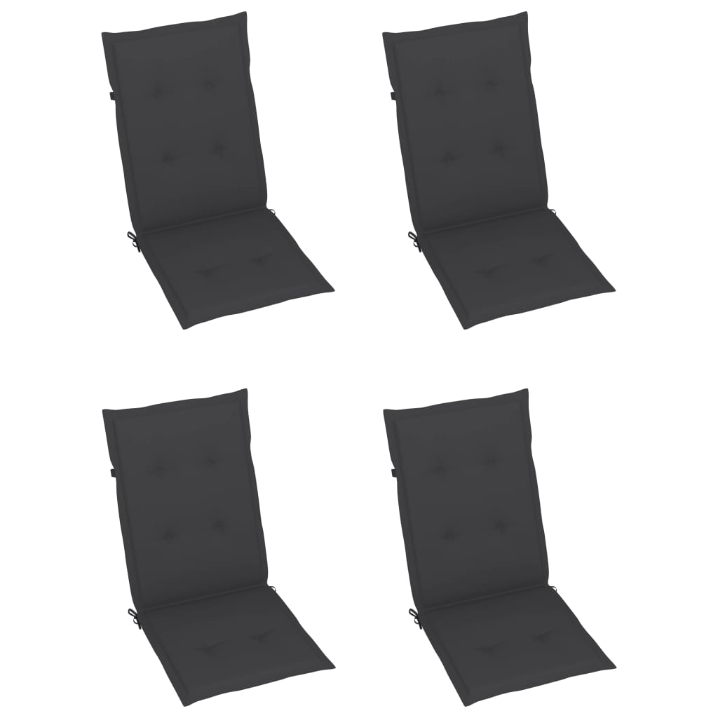 Klappstühle, 3er-Set mit Kissen, aus massivem Akazienholz
