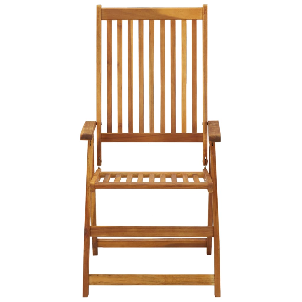 Klappstühle, 3er-Set mit Kissen, aus massivem Akazienholz
