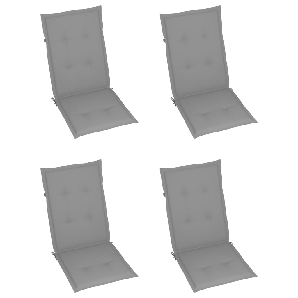 Klappstühle, 3er-Set mit Kissen, aus massivem Akazienholz