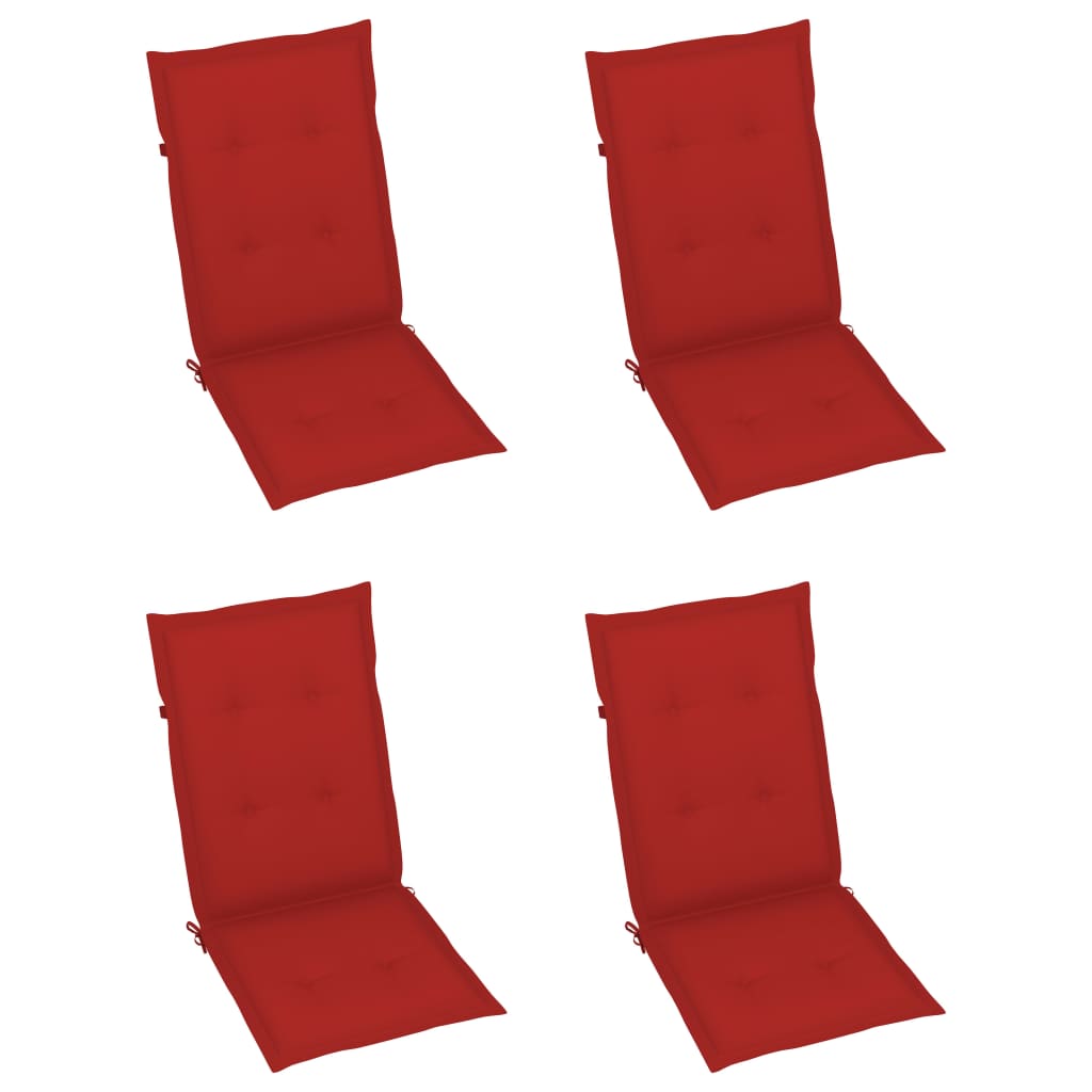 Klappstühle, 3er-Set mit Kissen, aus massivem Akazienholz