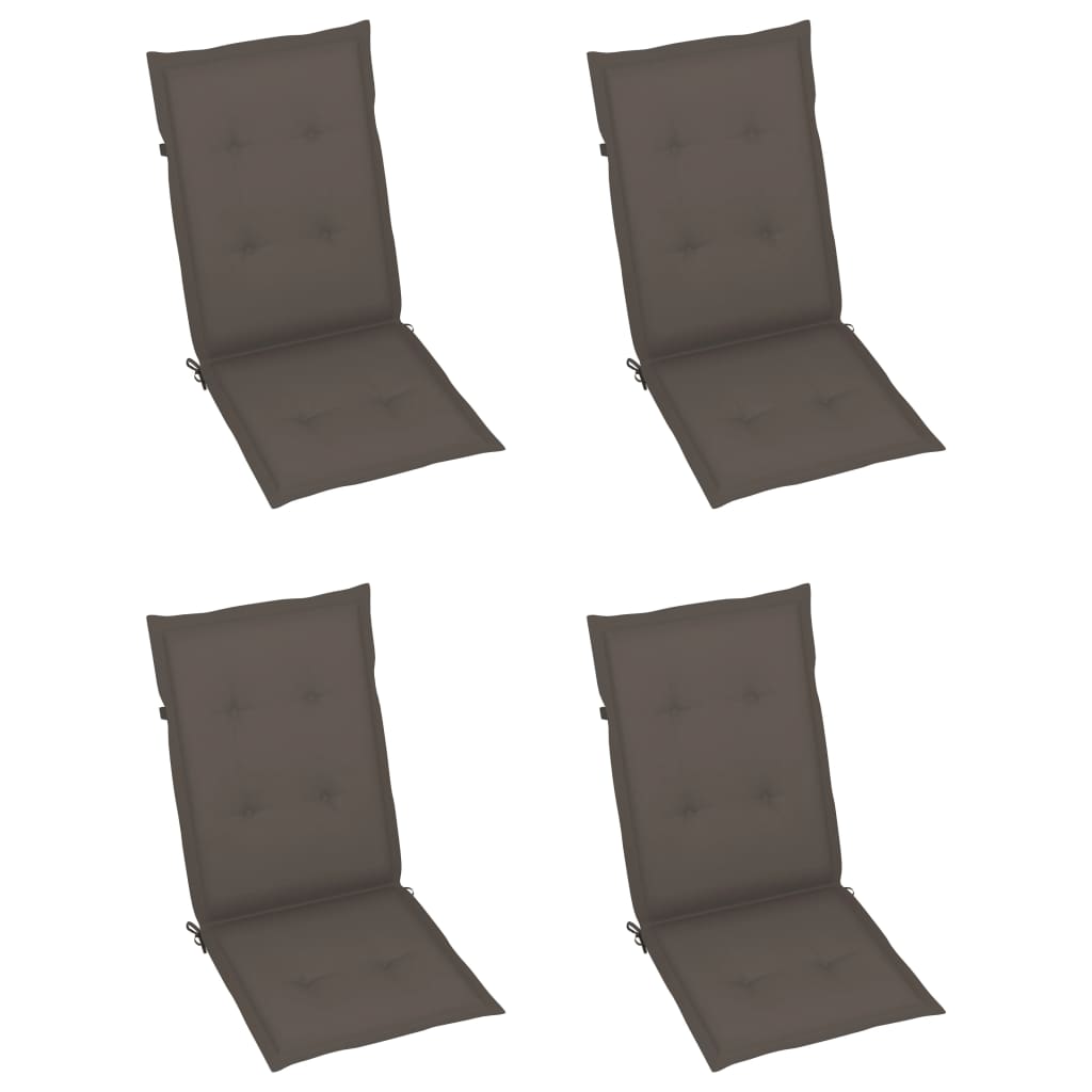 Klappstühle, 3er-Set mit Kissen, aus massivem Akazienholz