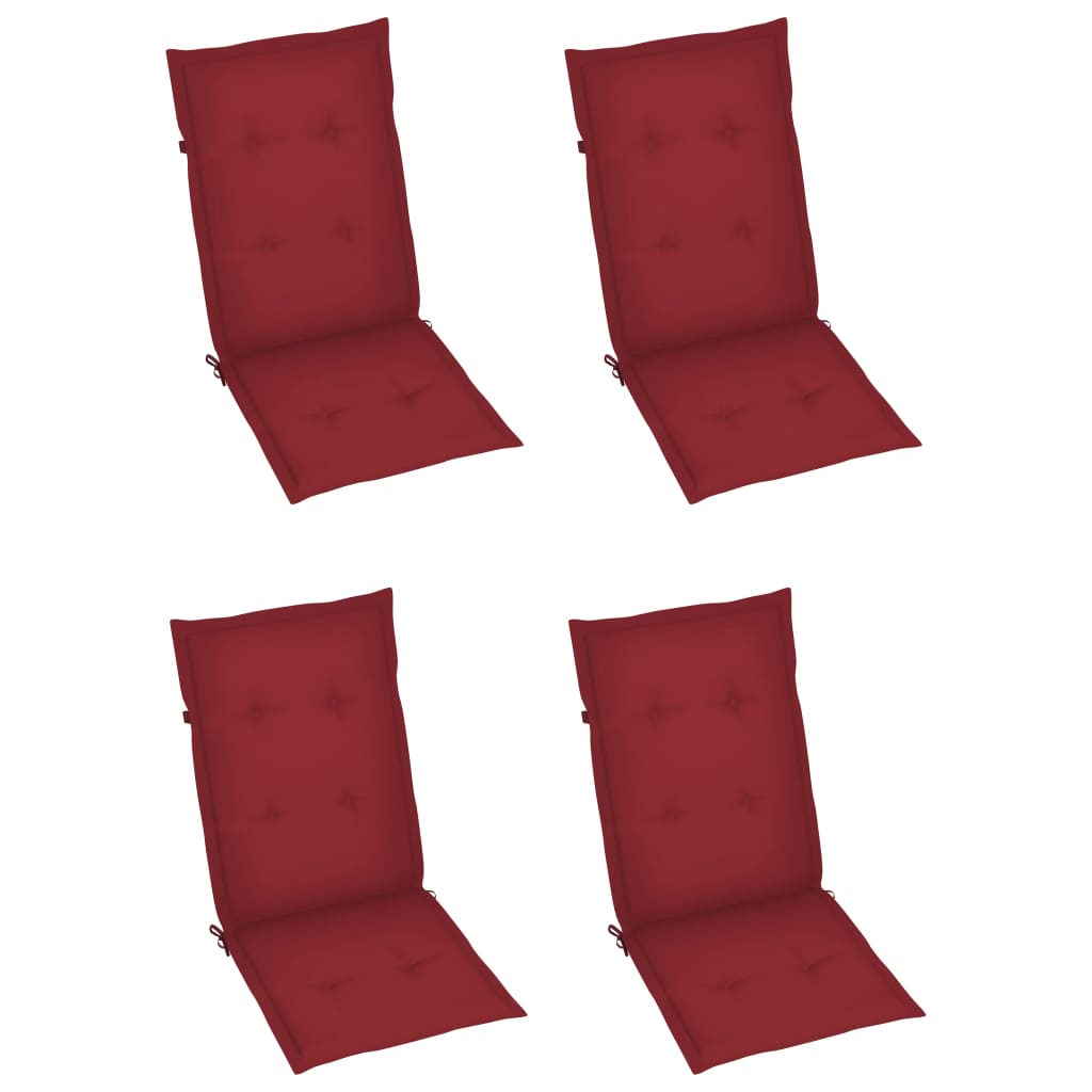 Klappstühle, 3er-Set mit Kissen, aus massivem Akazienholz