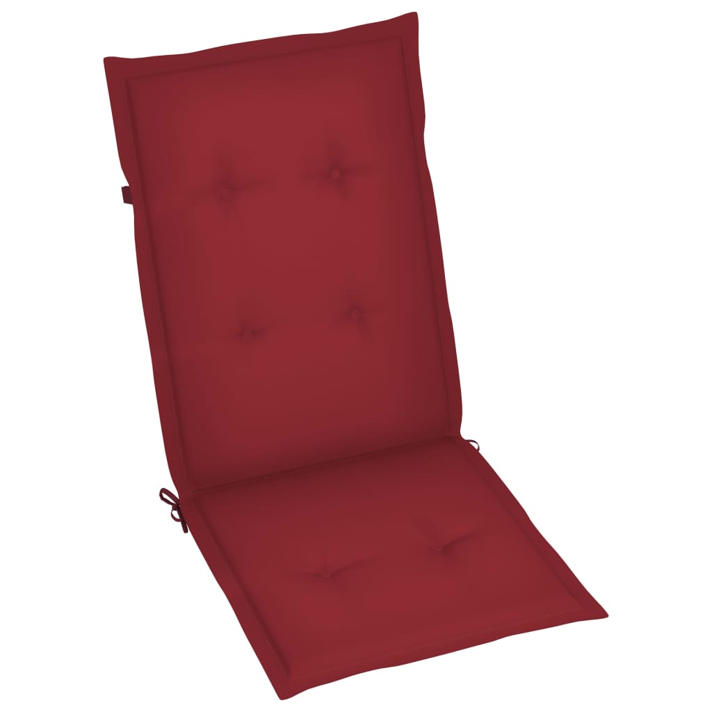 Klappstühle, 3er-Set mit Kissen, aus massivem Akazienholz
