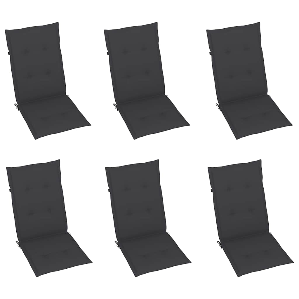 Klappstühle 6 Stk. mit Auflagen Massivholz Akazie