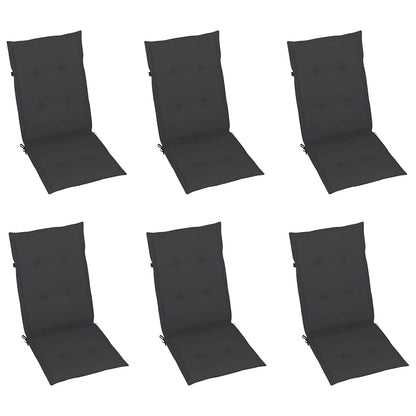 Klappstühle 6 Stk. mit Auflagen Massivholz Akazie