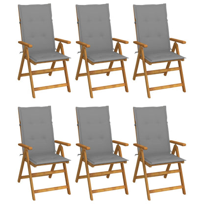 Klappstühle 6 Stk. mit Auflagen Massivholz Akazie