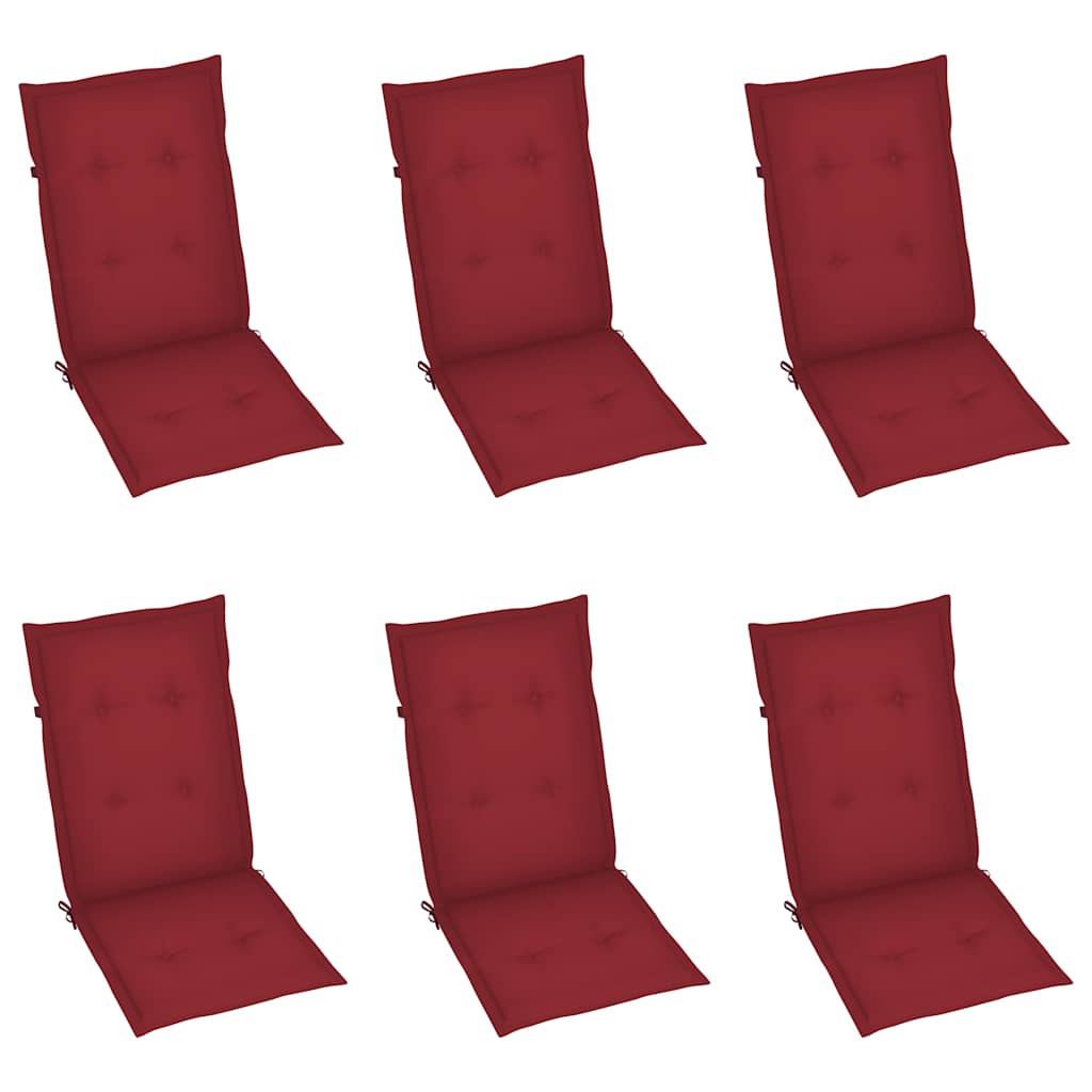 Klappstühle 6 Stk. mit Auflagen Massivholz Akazie
