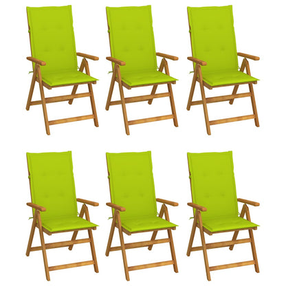 Klappstühle 6 Stk. mit Auflagen Massivholz Akazie