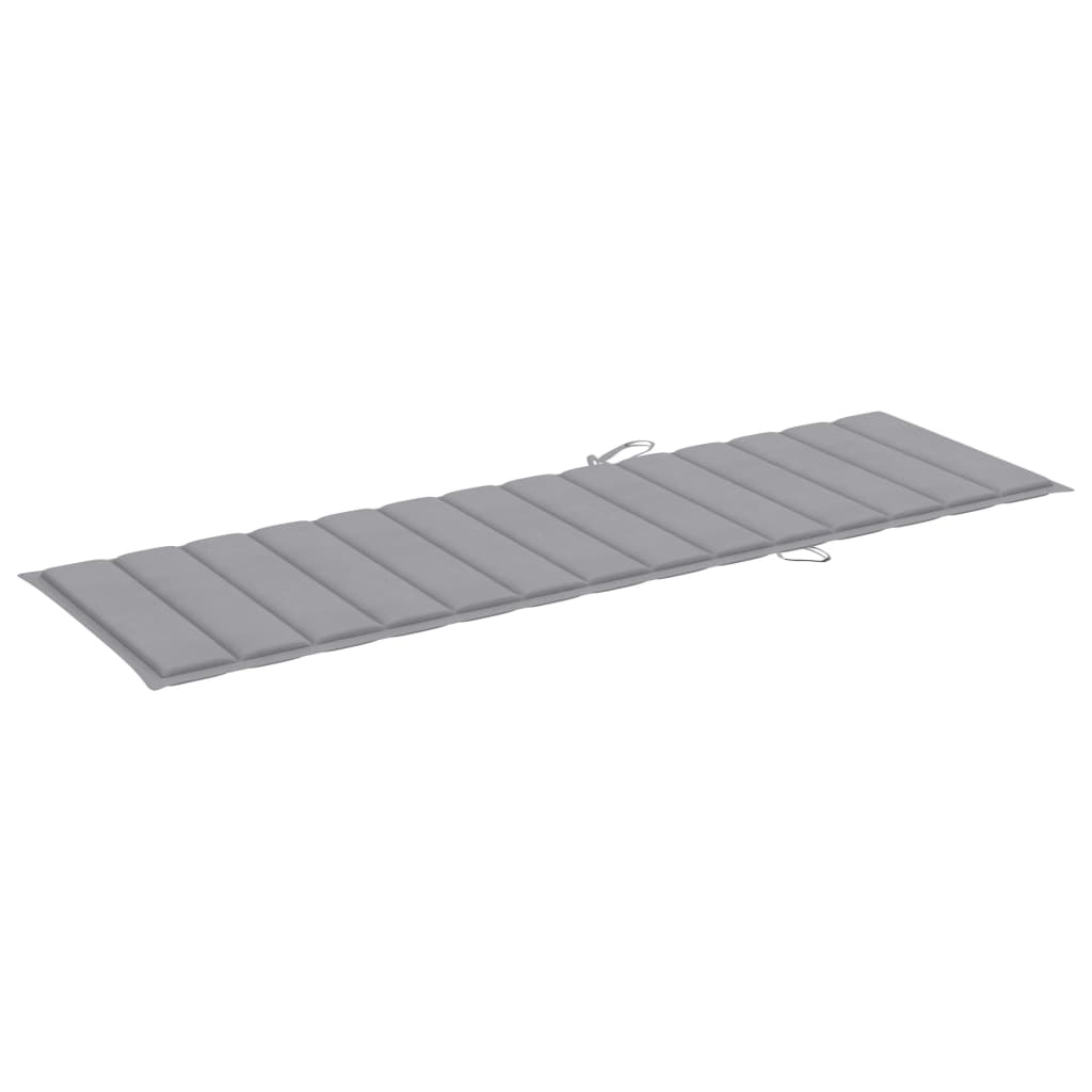 Folding sun lounger with cushion made of solid acacia wood