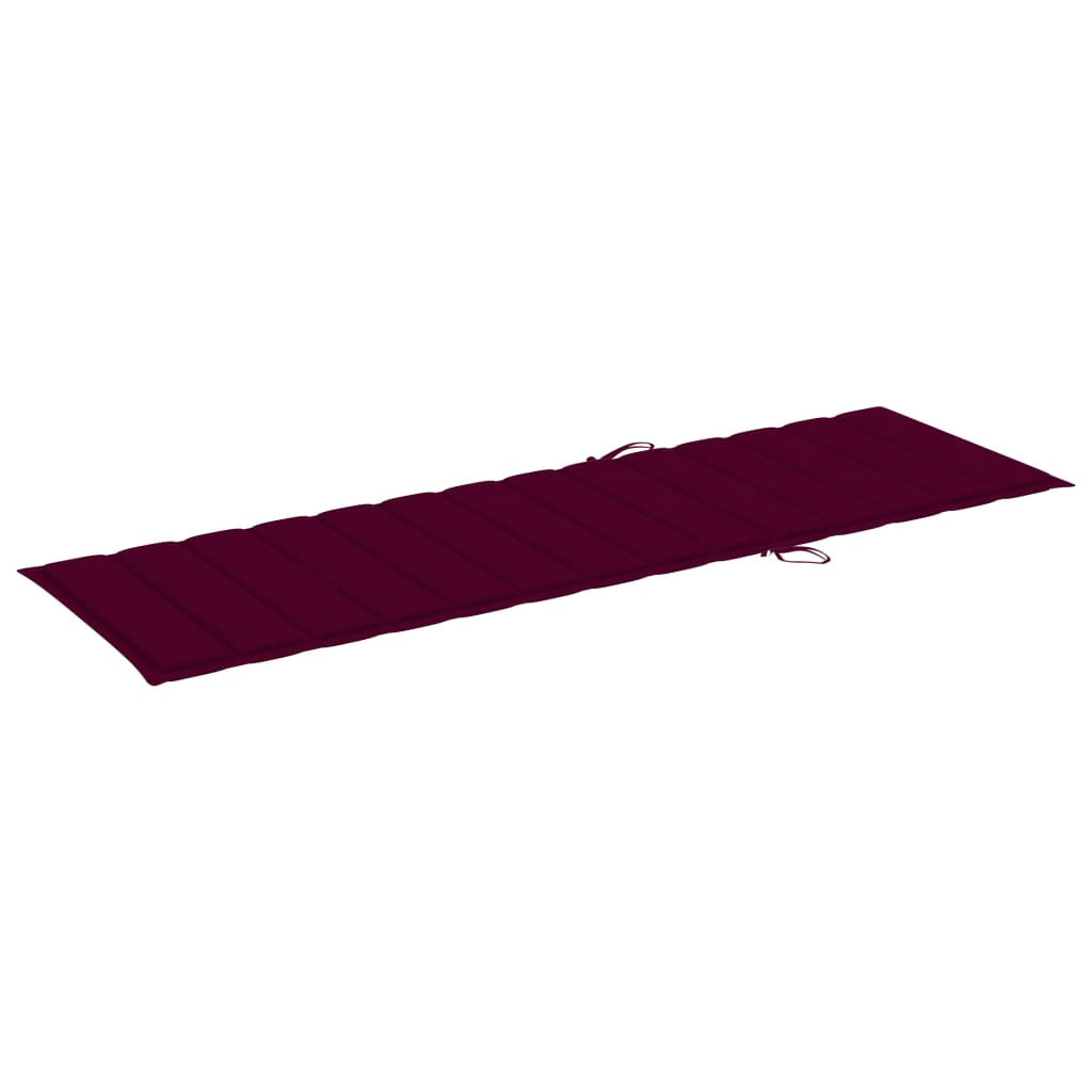 Folding sun lounger with cushion made of solid acacia wood