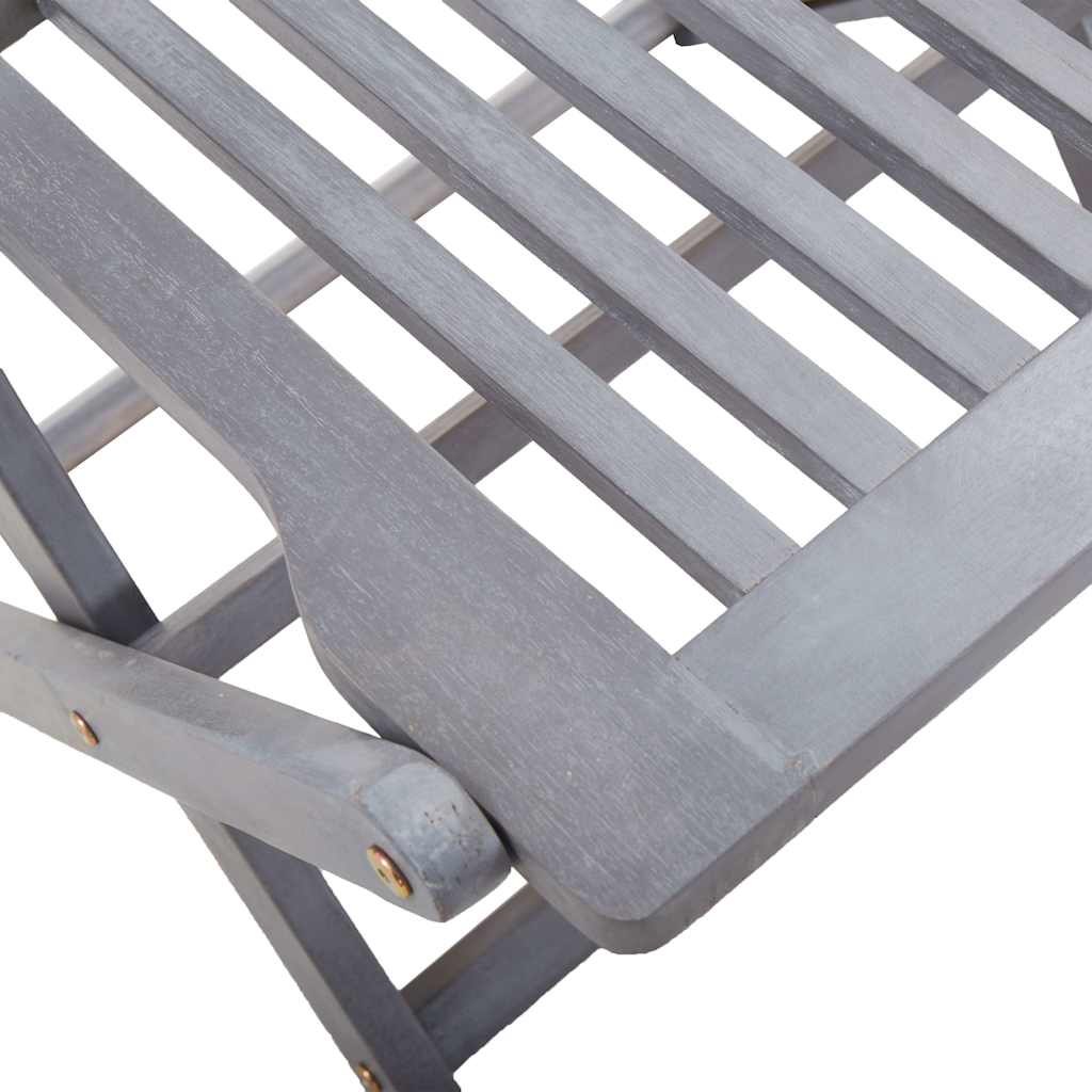 Klappstühle, 4 Stück, mit Kissen, aus massivem Akazienholz