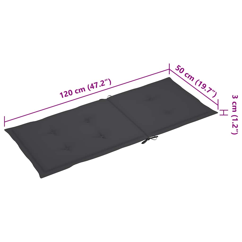 Verstellbare Gartenstühle 3 Stk. mit Auflagen Massivholz Akazie