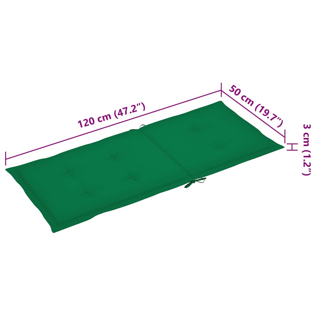 Verstellbare Gartenstühle 3 Stk. mit Auflagen Massivholz Akazie