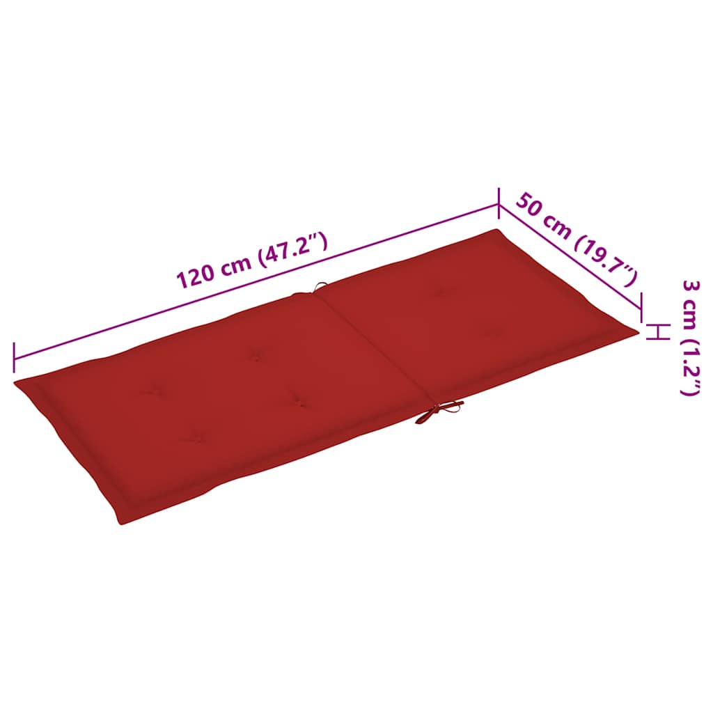 Verstellbare Gartenstühle 3 Stk. mit Auflagen Massivholz Akazie