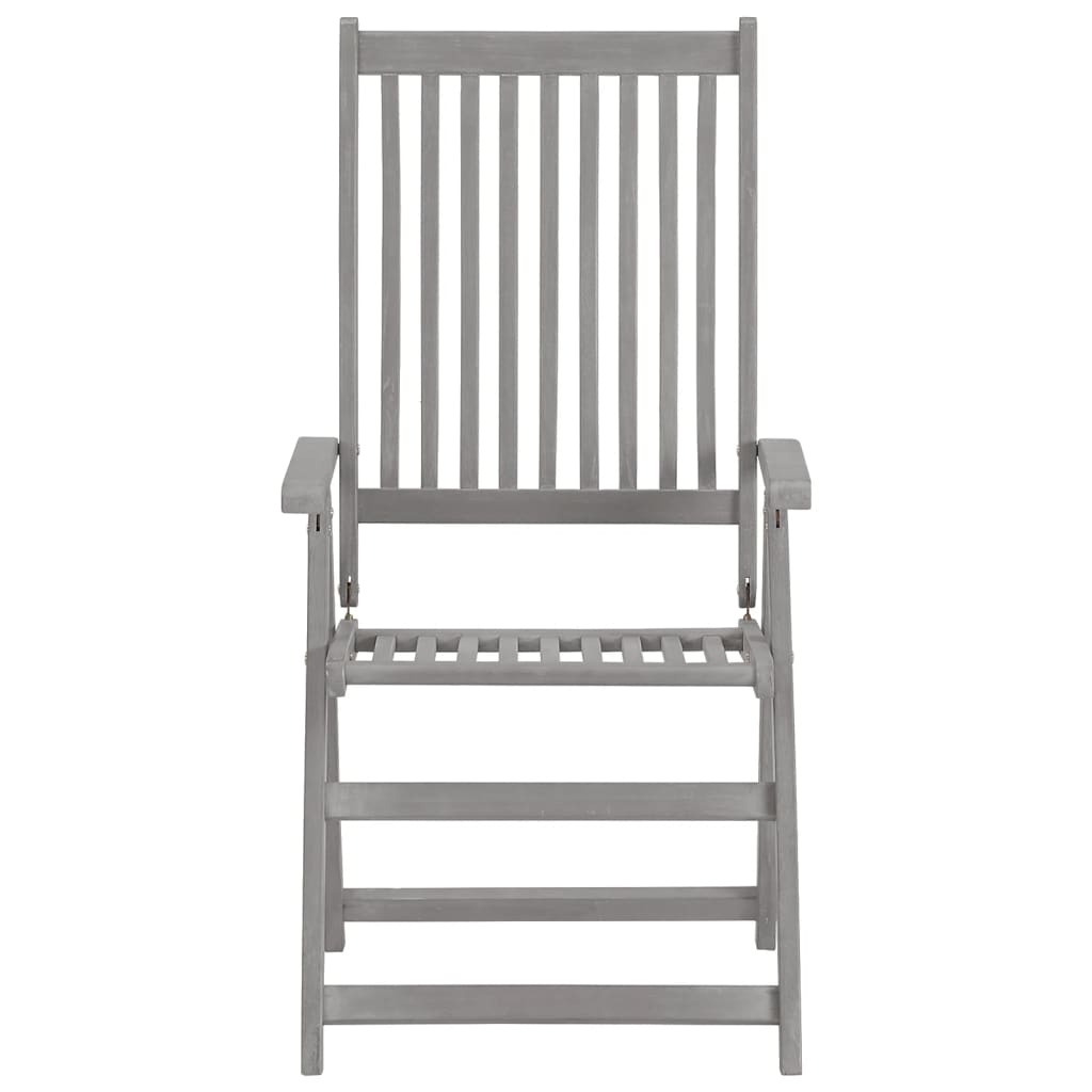 Verstellbare Gartenstühle 3 Stk. mit Auflagen Massivholz Akazie