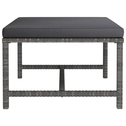 6-tlg. Garten-Lounge-Set mit Kissen Poly Rattan Grau
