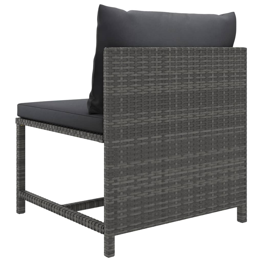 Salon de jardin 10 pièces avec coussins, en résine tressée, gris