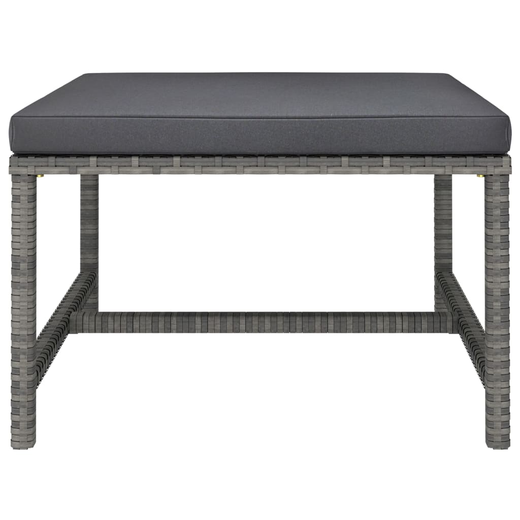 Salon de jardin 10 pièces avec coussins, en résine tressée, gris