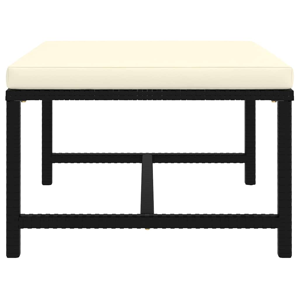 6-tlg. Garten-Lounge-Set mit Kissen Poly Rattan Schwarz