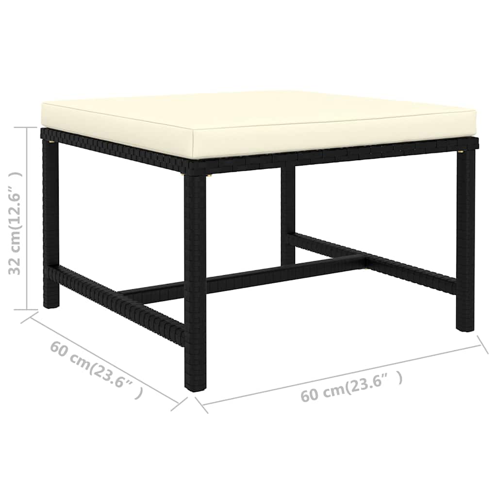8-tlg. Garten-Lounge-Set mit Kissen Poly Rattan Schwarz