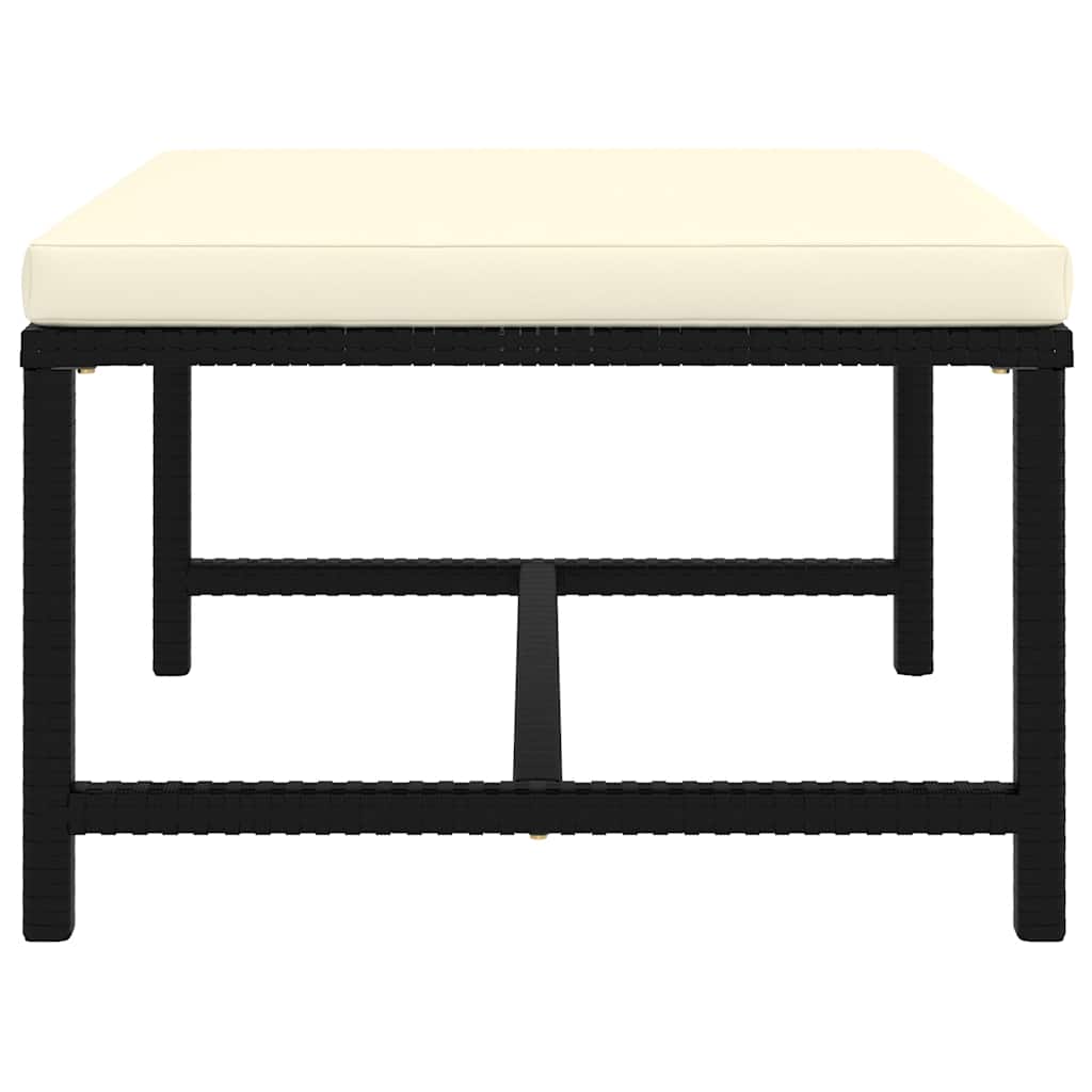 8-tlg. Garten-Lounge-Set mit Kissen Poly Rattan Schwarz