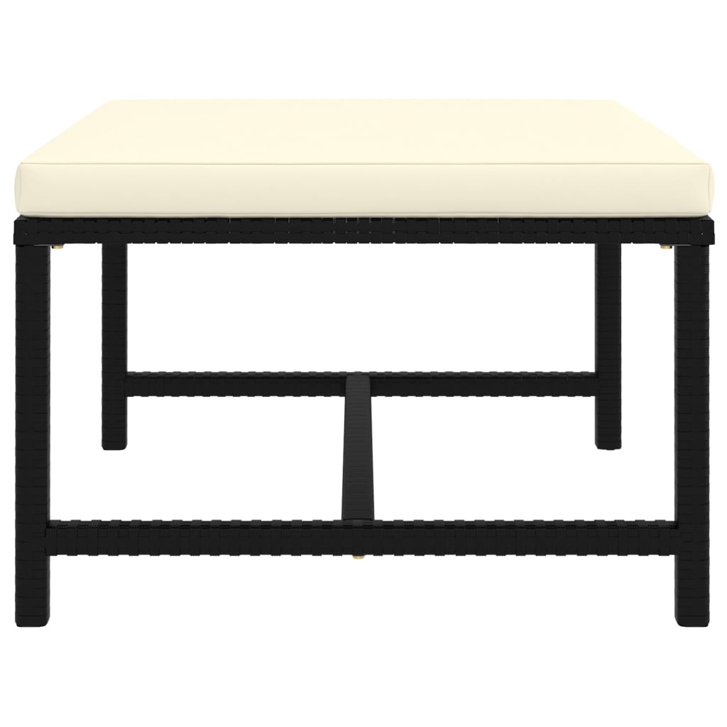11-tlg. Garten-Lounge-Set mit Kissen Poly Rattan Schwarz