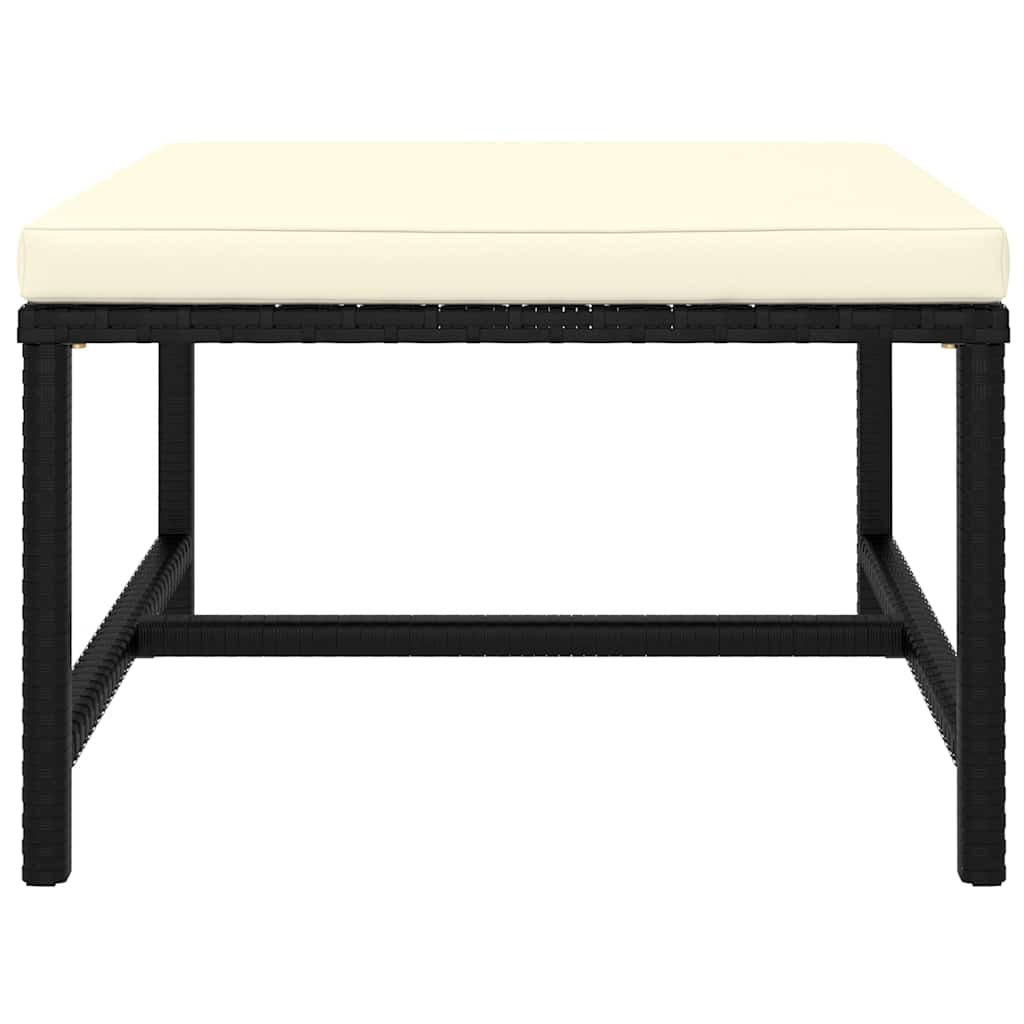 12-tlg. Garten-Lounge-Set mit Kissen Poly Rattan Schwarz