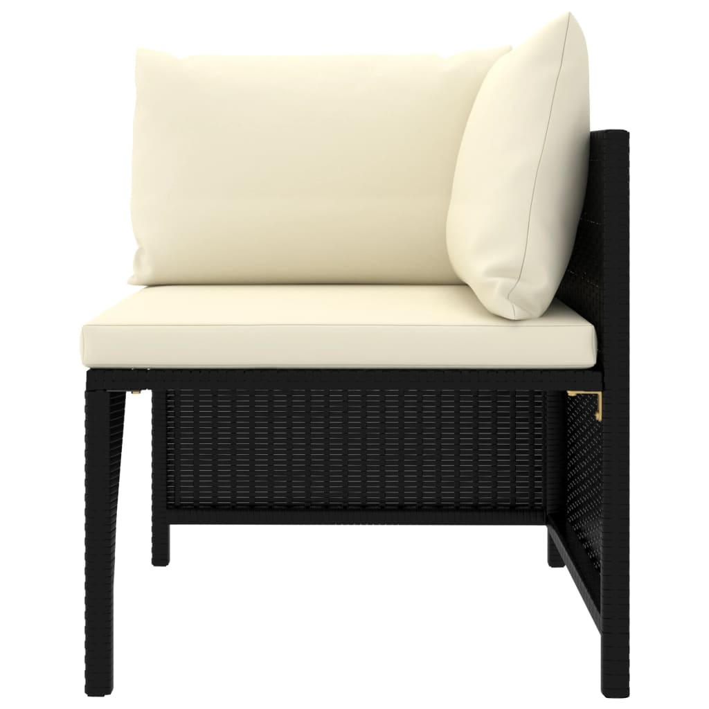12-tlg. Garten-Lounge-Set mit Kissen Poly Rattan Schwarz
