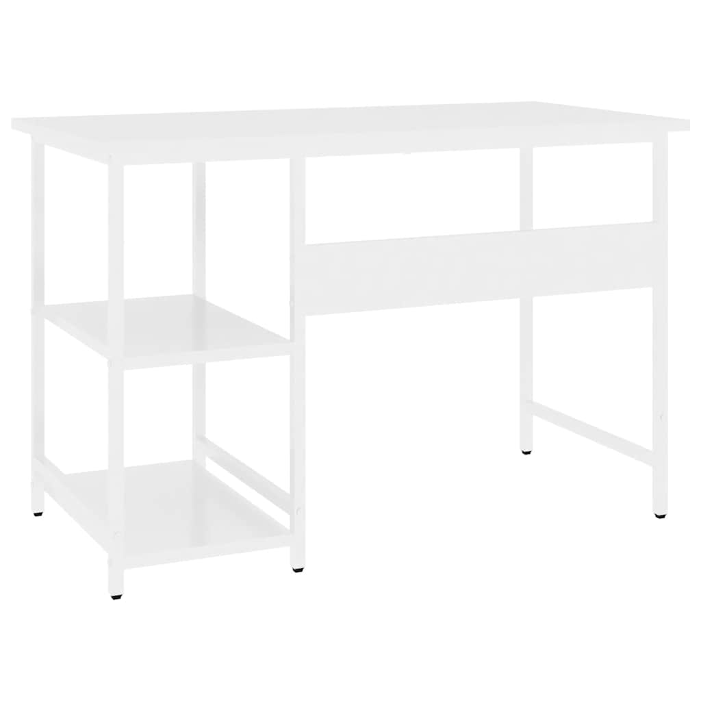 Computertisch Weiß 105x50x72 cm MDF und Metall