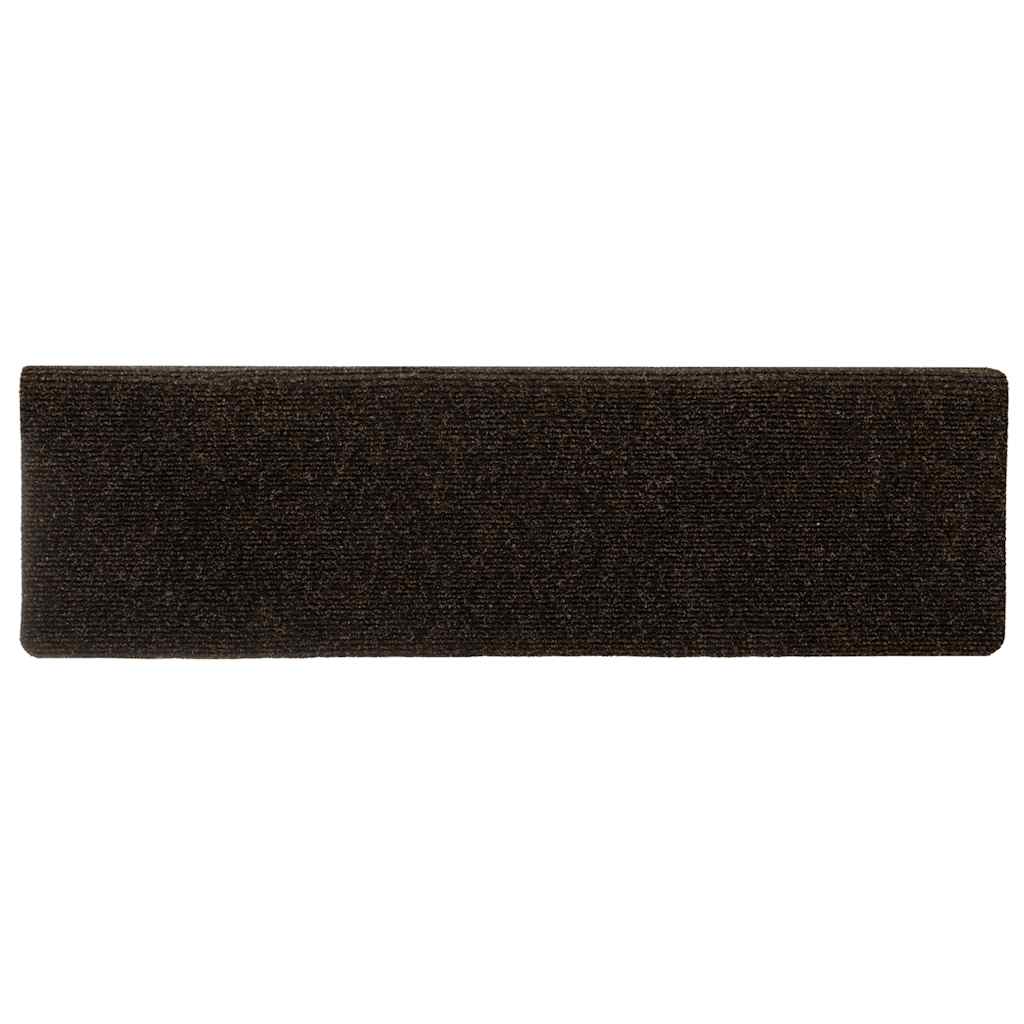 Stufenmatten Selbstklebend 15 Stk. 65x21x4 cm Dunkelbraun Rechteckiger Rand