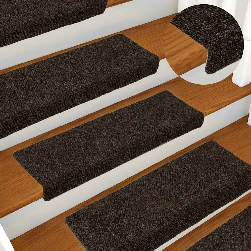 Stufenmatten Selbstklebend 15 Stk. 65x21x4 cm Dunkelbraun