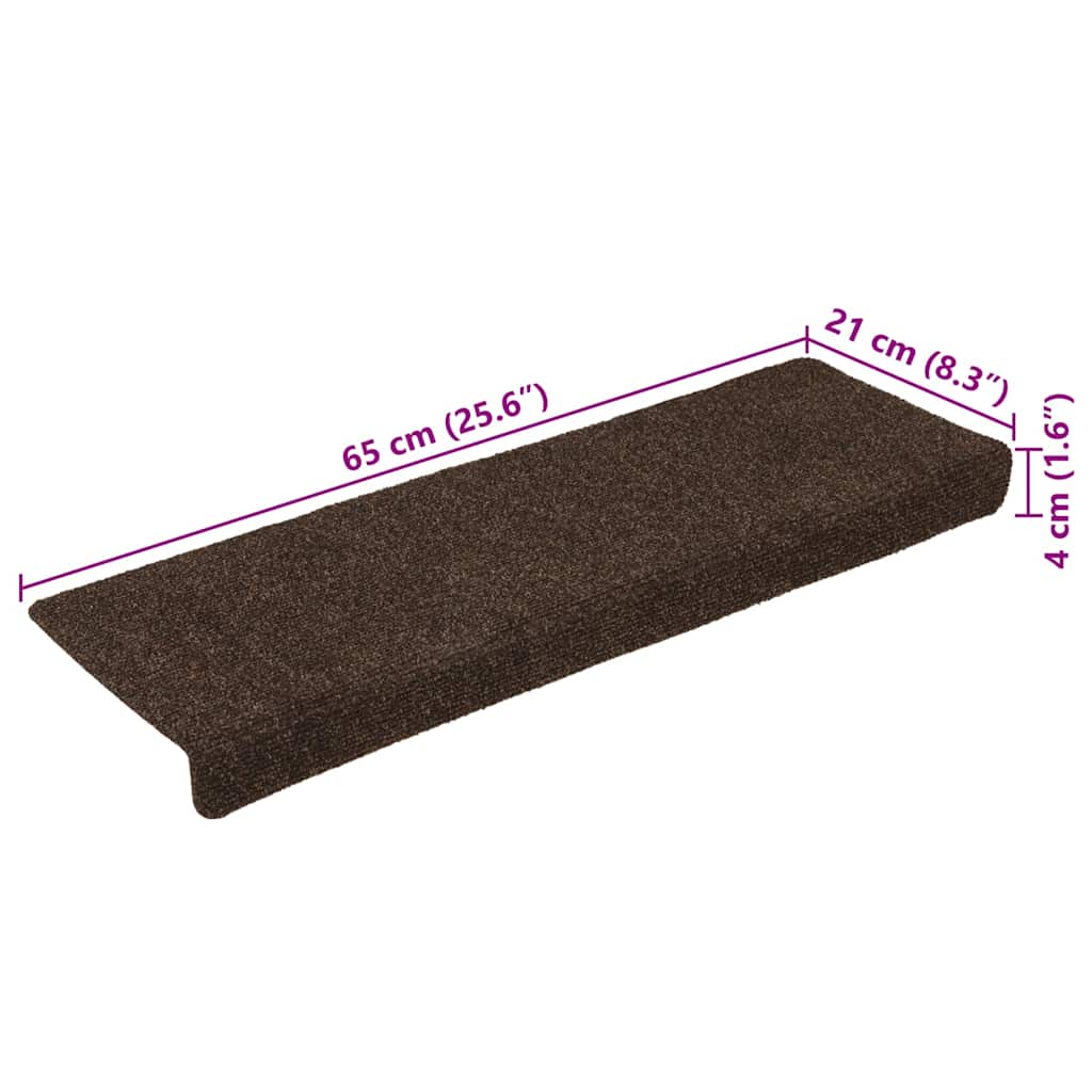 Stufenmatten Selbstklebend 15 Stk. 65x21x4 cm Braun