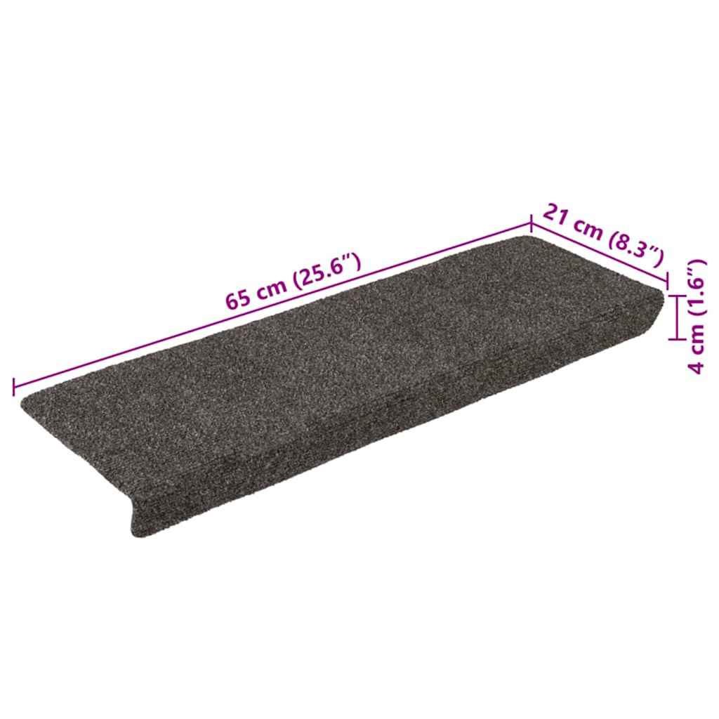 Stufenmatten Selbstklebend 15 Stk. 65x21x4 cm Anthrazit