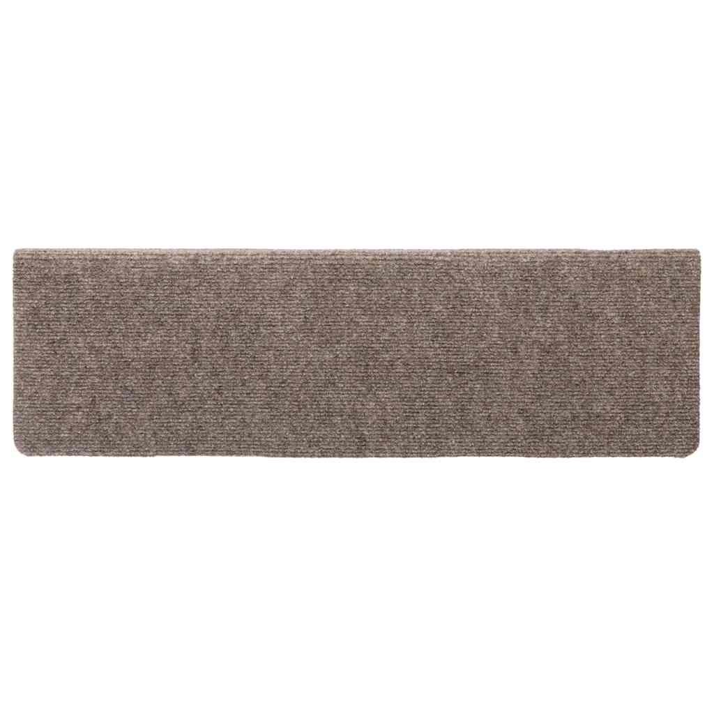 Stufenmatten Selbstklebend 15 Stk. 65x21x4 cm Beige Rechteckiger Rand