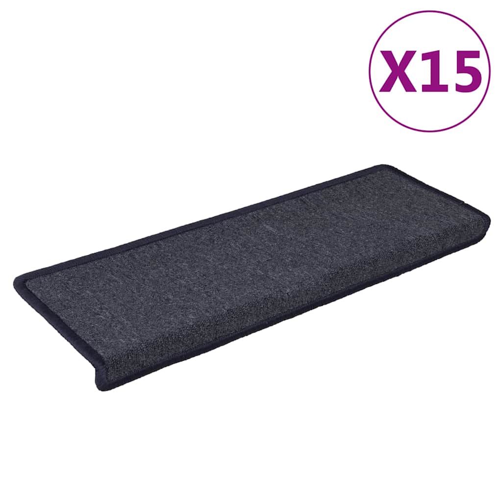 Stufenmatten 15 Stk. 65x21x4 cm Dunkelgrau und Blau
