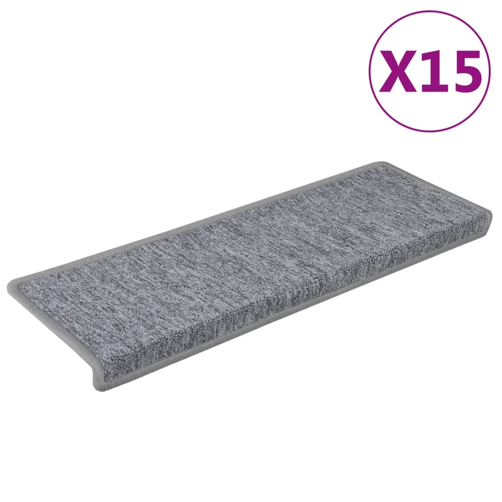 Stufenmatten 15 Stk. 65x21x4 cm Hellgrau Rechteckiger Rand