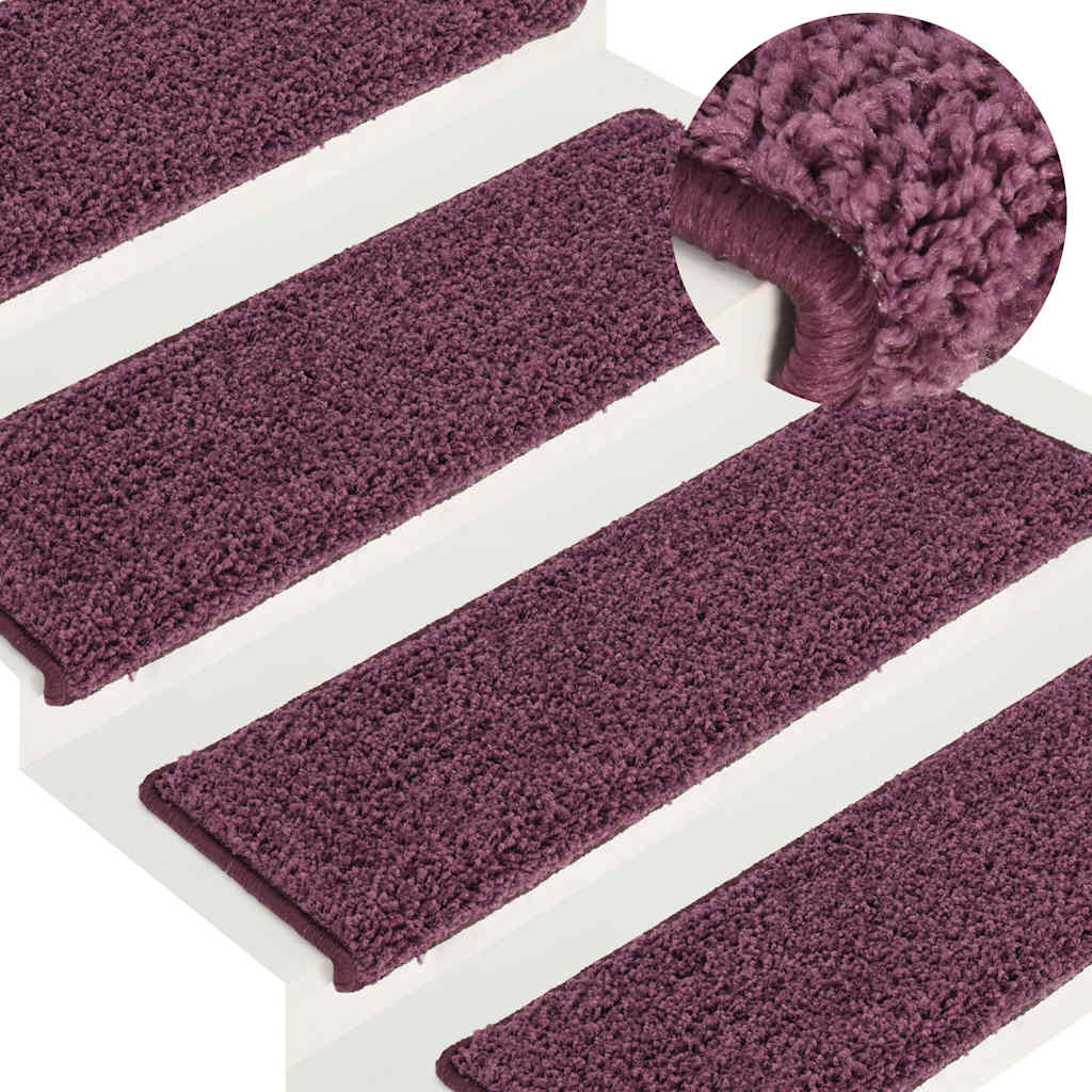 Stufenmatten 15 Stk. 65 x 21 x 4 cm Dunkelviolett Rechteckiger Rand