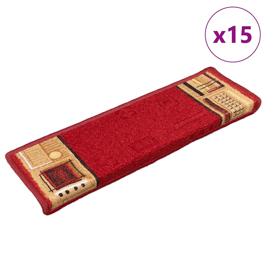 Stufenmatten Selbstklebend 15 Stk. 65x21x4 cm Rot