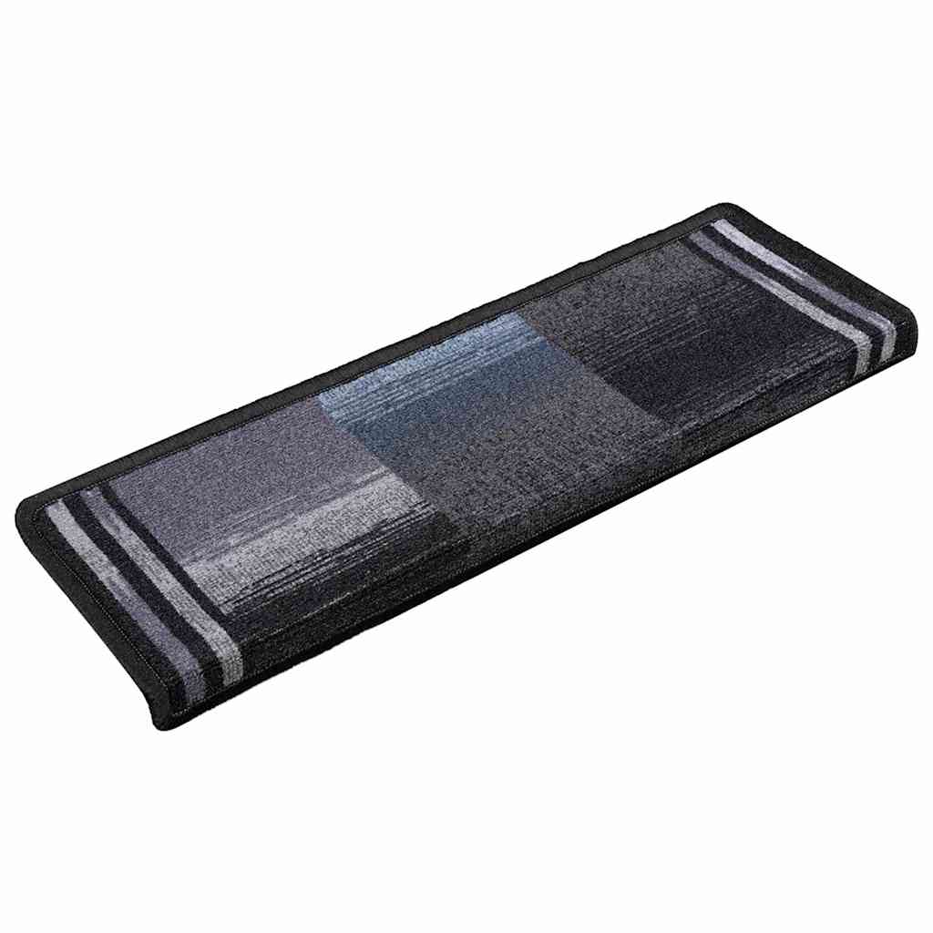Stufenmatten Selbstklebend 15 Stk. 65x21x4 cm Schwarz und Grau
