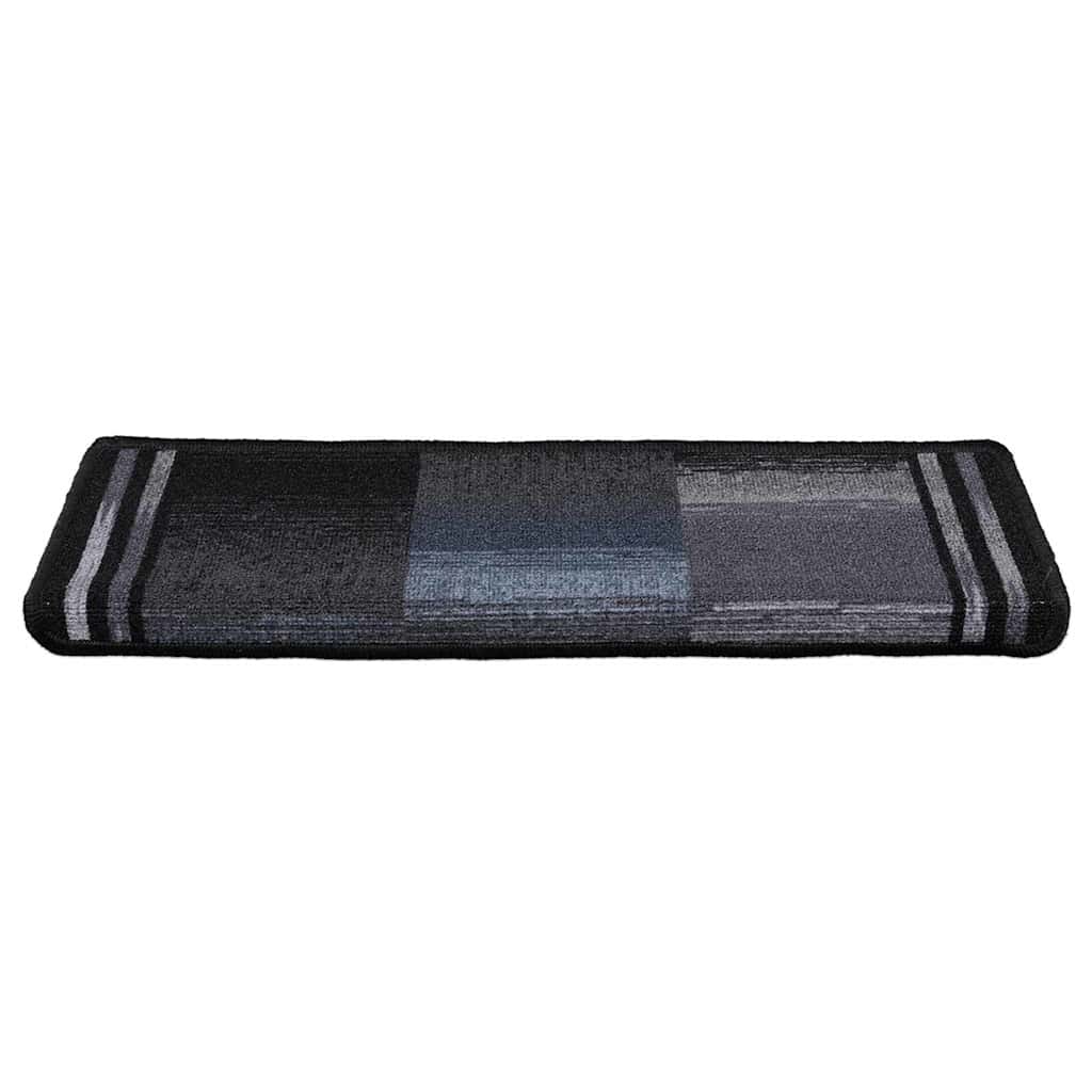 Stufenmatten Selbstklebend 15 Stk. 65x21x4 cm Schwarz und Grau