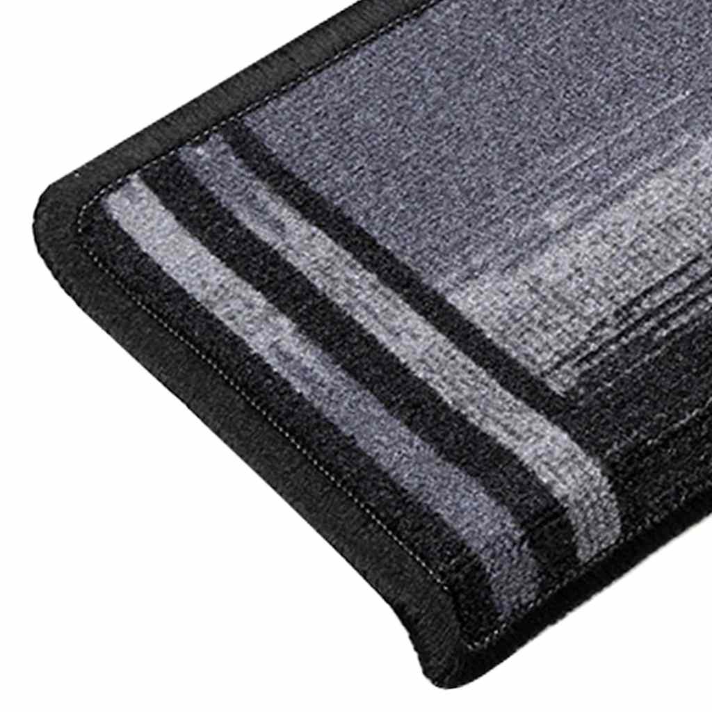 Stufenmatten Selbstklebend 15 Stk. 65x21x4 cm Schwarz und Grau
